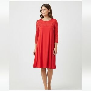 Pip & Vine Rosie Pope Dress Maternity Shift Lace Coral Red L